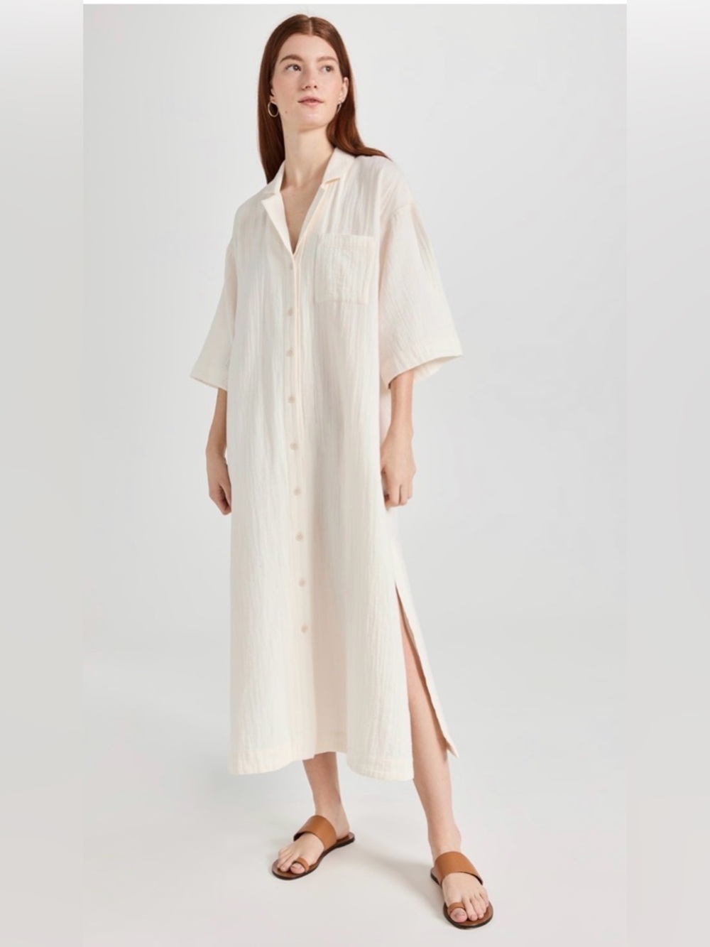 NWT: Madewell Light Spun Cover up Maxi Shirt Dress - Picture 2 of 7